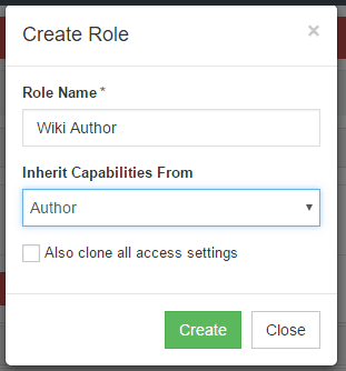 create role dialog