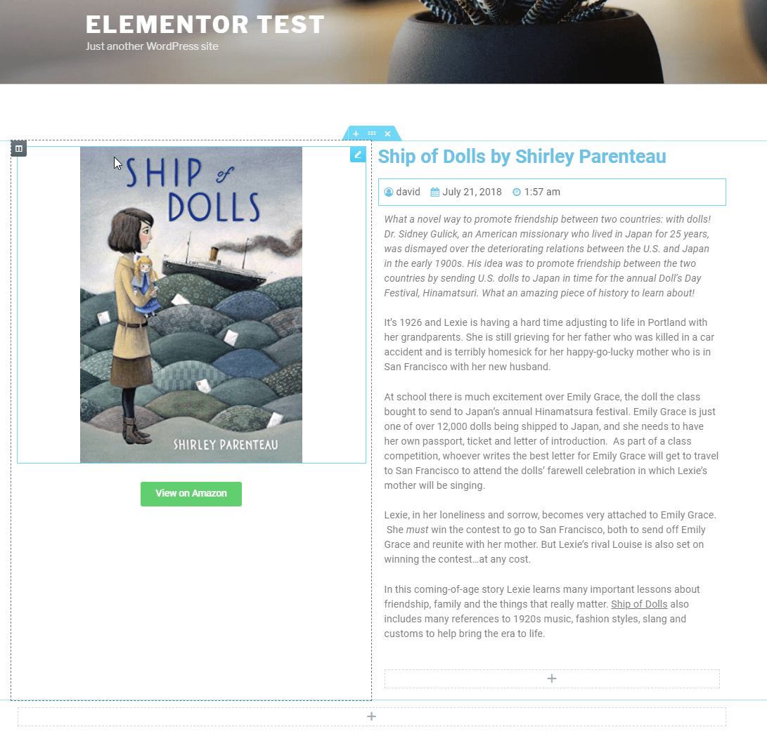 elementor single template