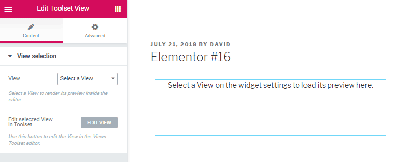 toolset views widget interface