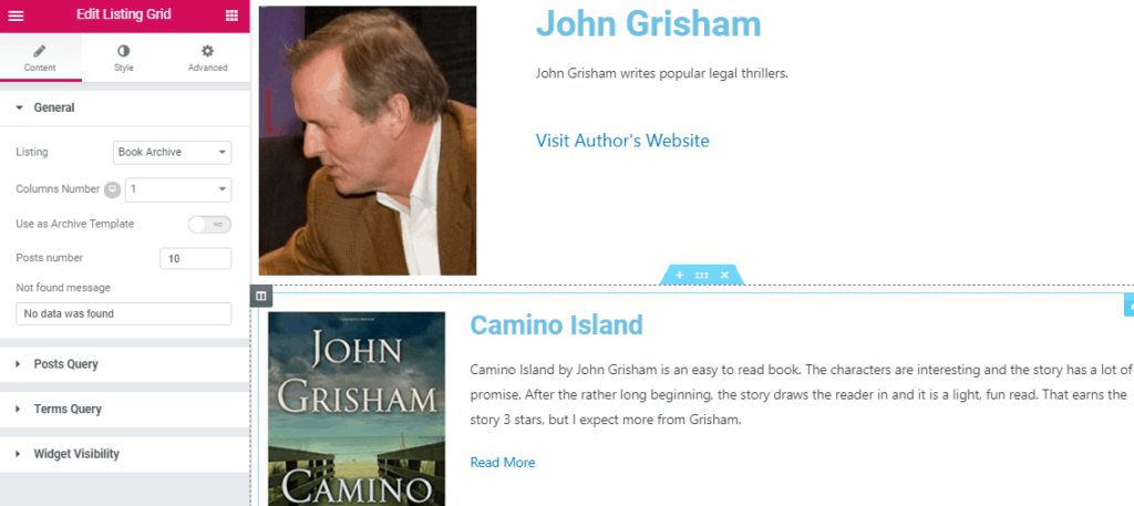crocoblock author single settings