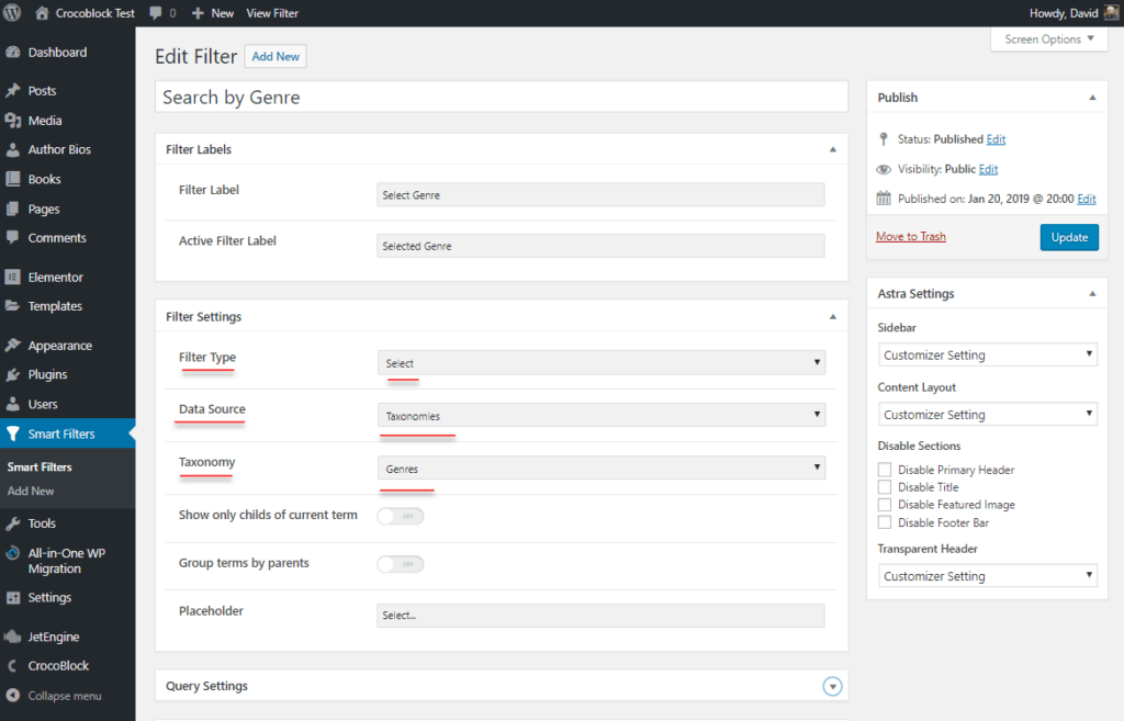 crocoblock search filter