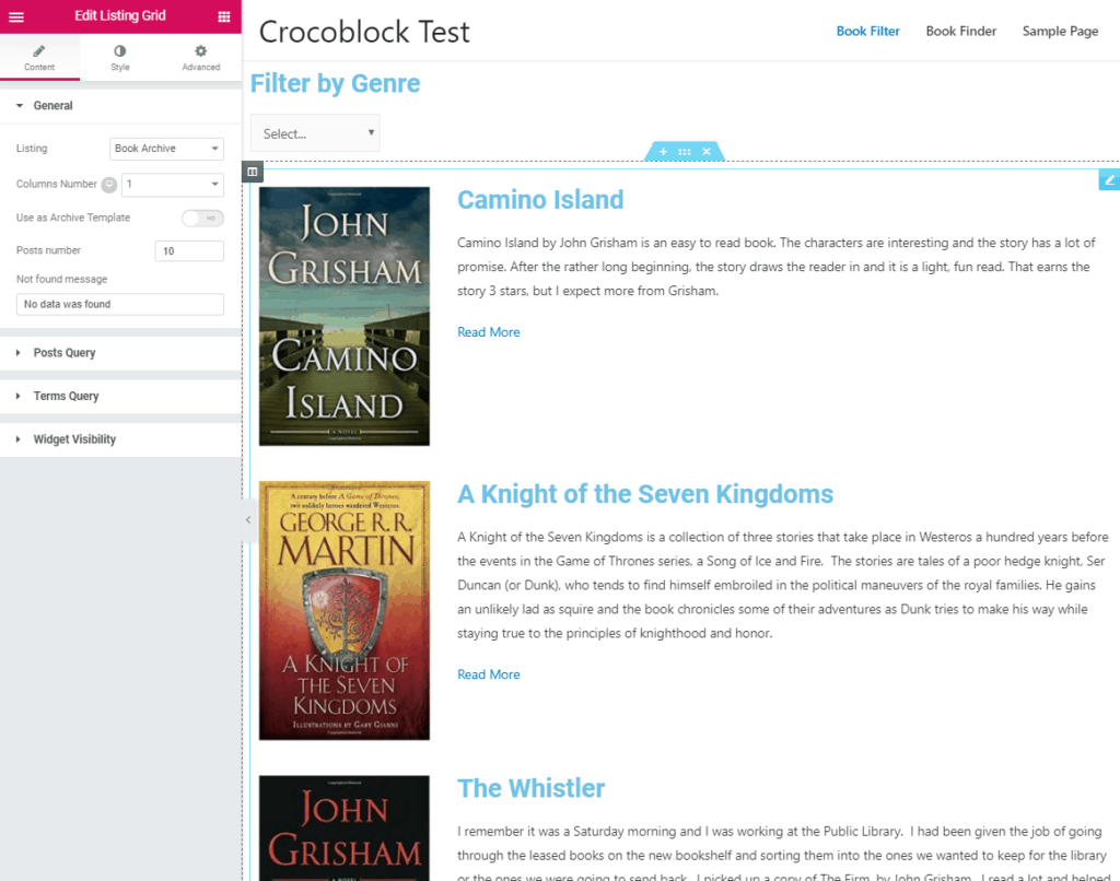 crocoblock search filter page
