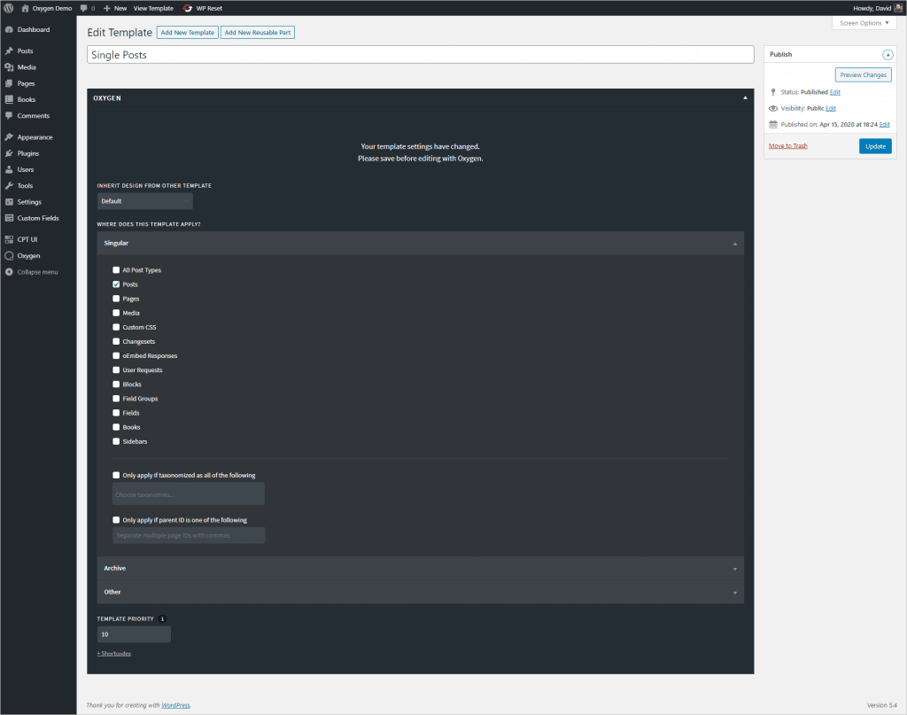 Add Single Post Template