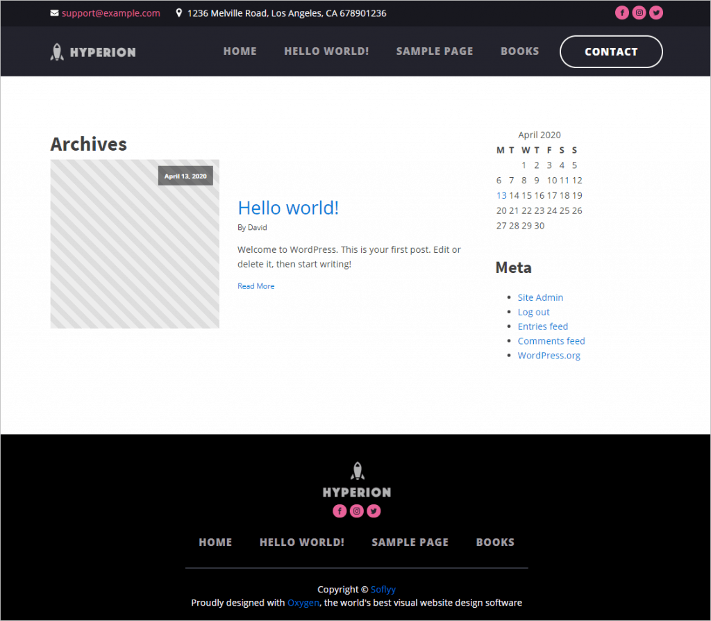 Default Archive On Front