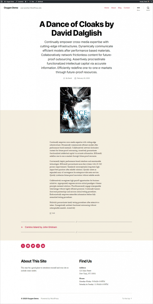 Default Single Book Layout 1