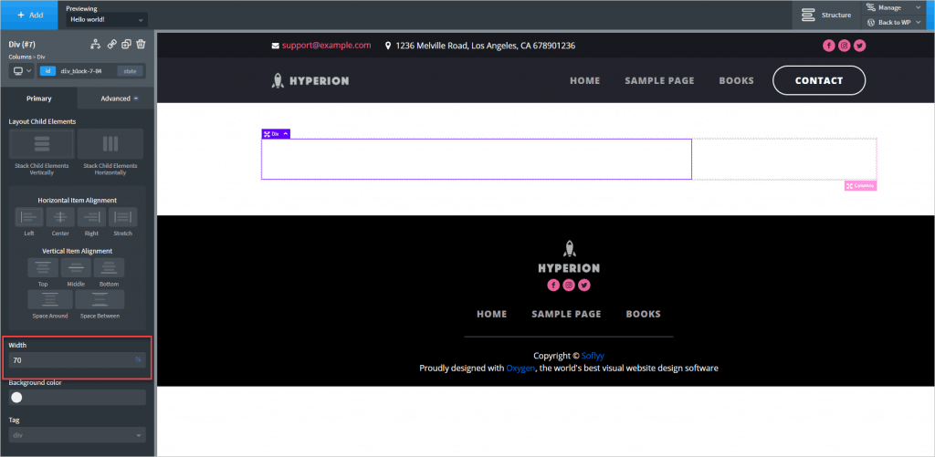 Set Left Column Width