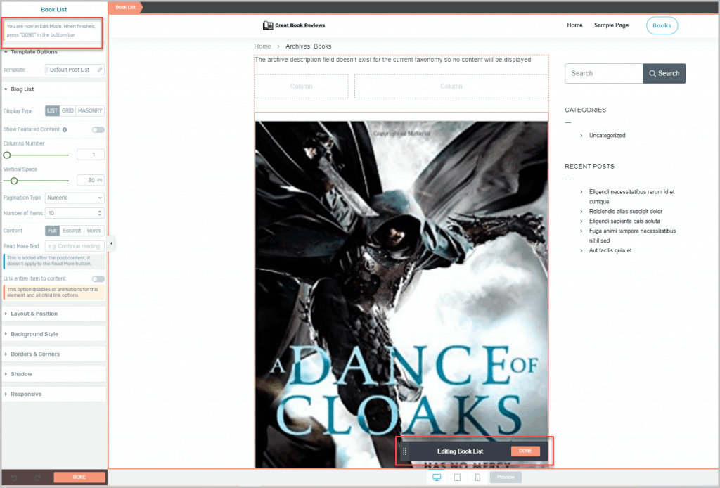Changed To Edit Mode