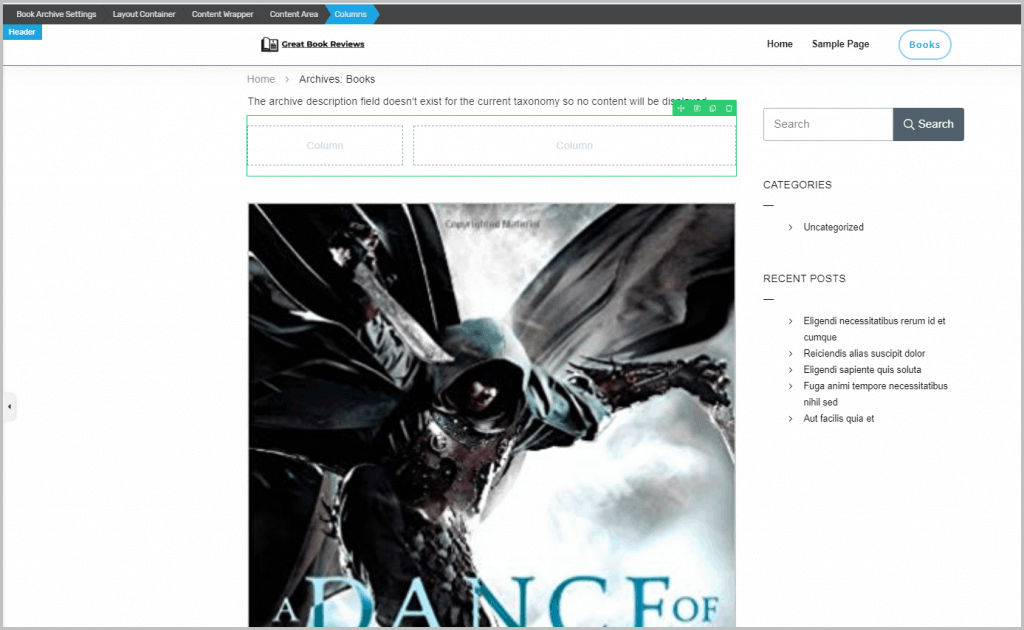 Columns Element Added