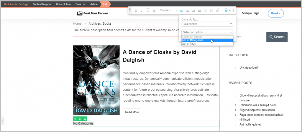 No Custom Taxonomies Showed