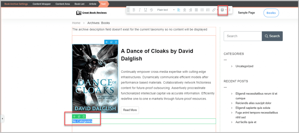 Post Categories Element Added