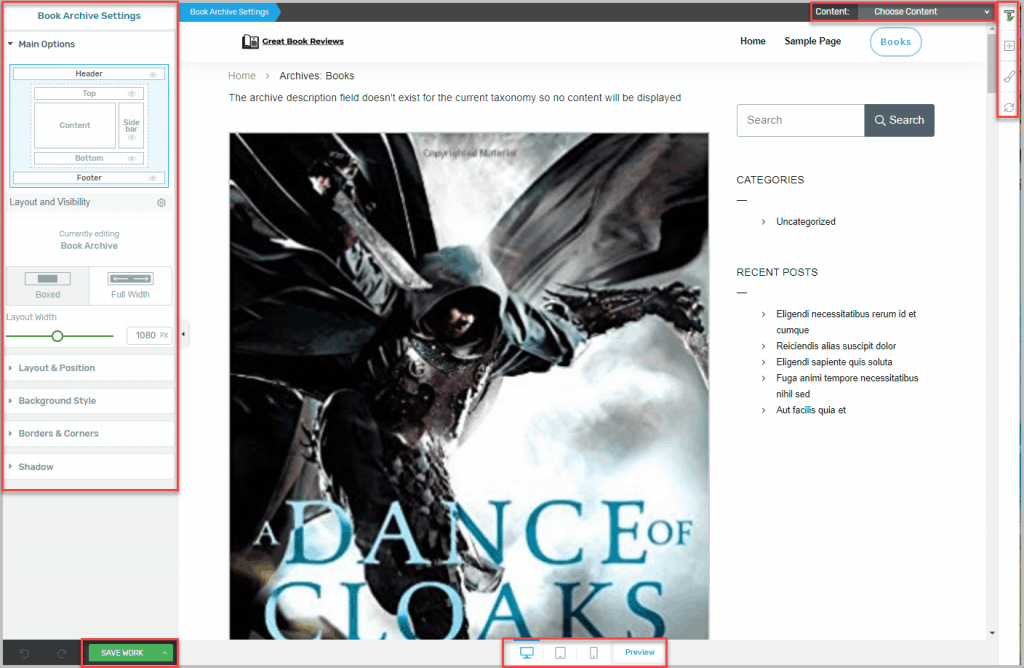 Template Builder Page
