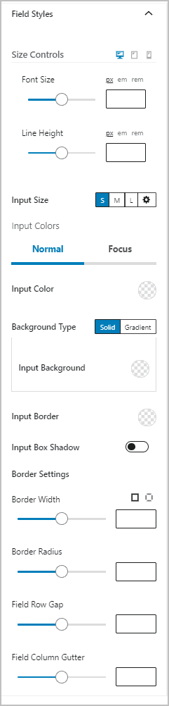 Field Style Settings