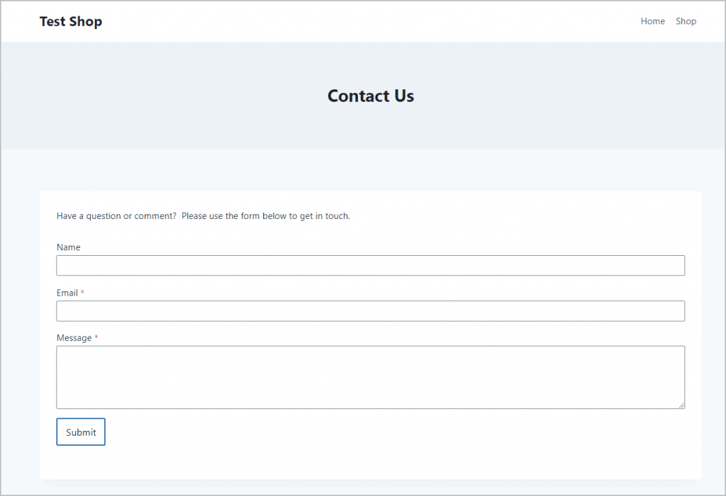 Finished Contact Page