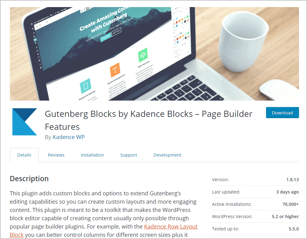 Kadence Blocks Free