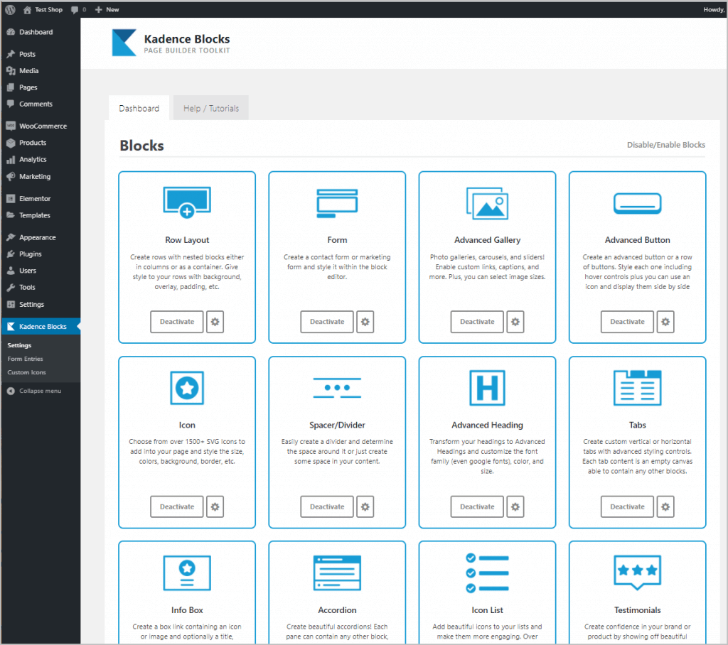 Kadence Blocks Pro Installed