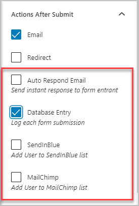 Pro Version Actions After Submit