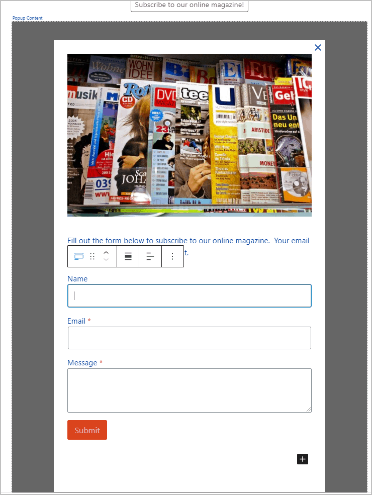 default kadence form added