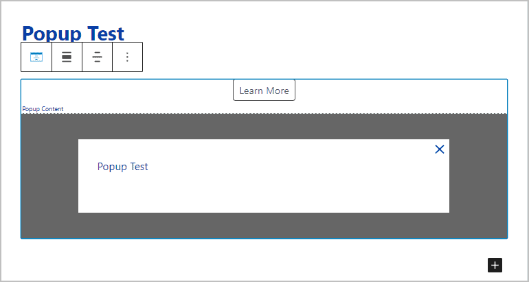 kadence modal default in editor