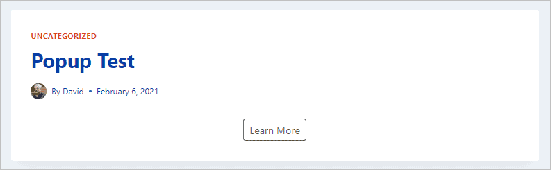 kadence modal default on front