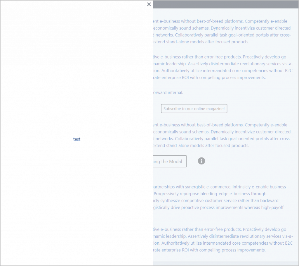 side modal set to left position