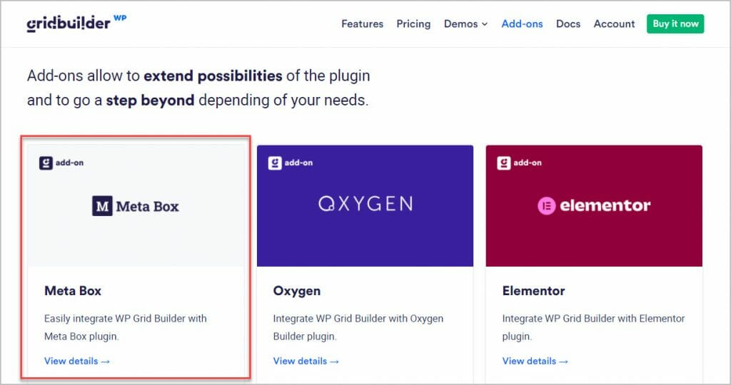 gridbuilderwp and meta box