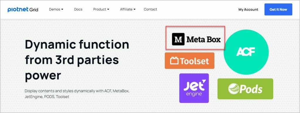 piotnet grid builder meta box support
