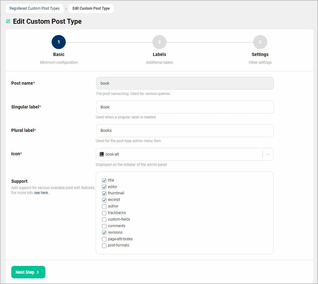 acpt create post type basic