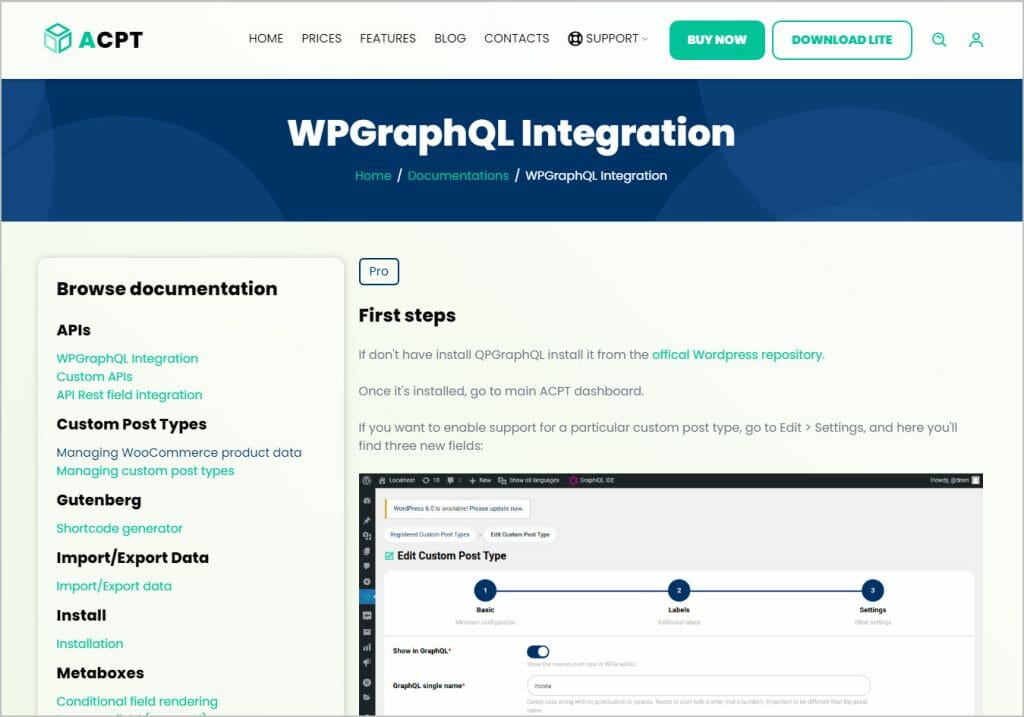 acpt wpgraphql integration