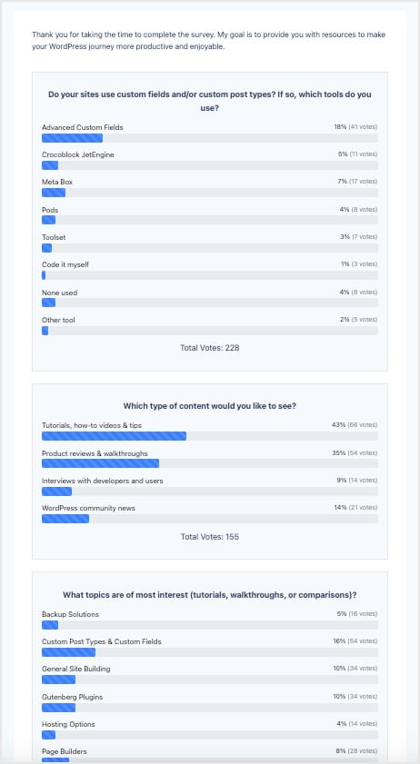 fluent forms survey results