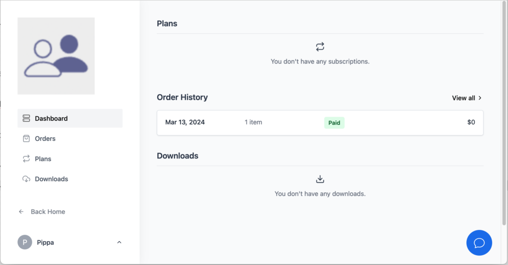 SureCart dashboard page