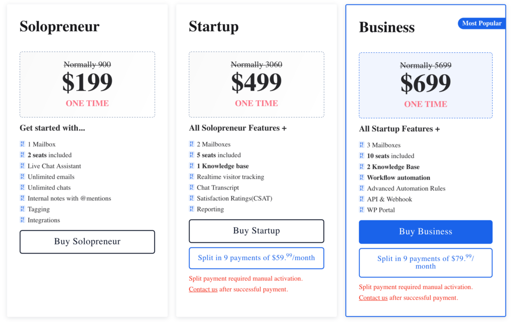 thrivedesk ltd packages