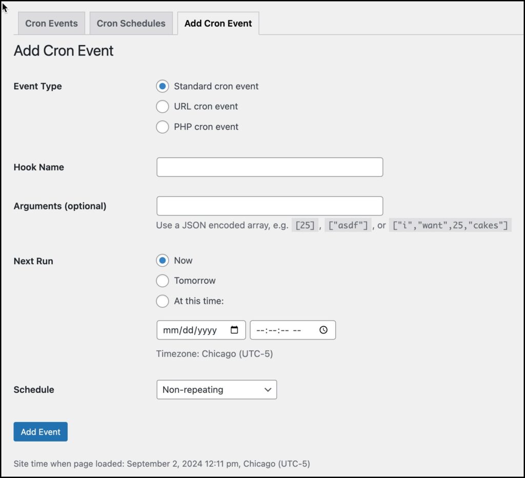 adding a regular cron event