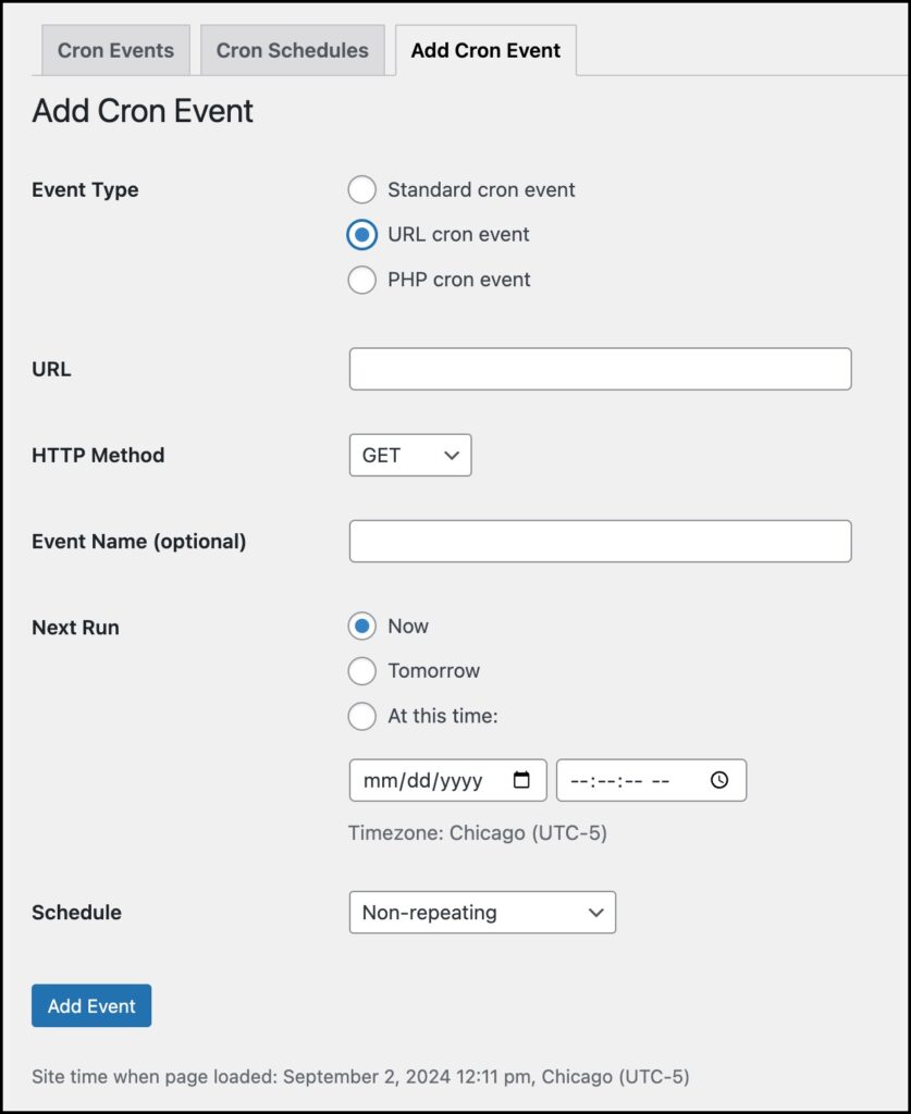 adding a url cron event