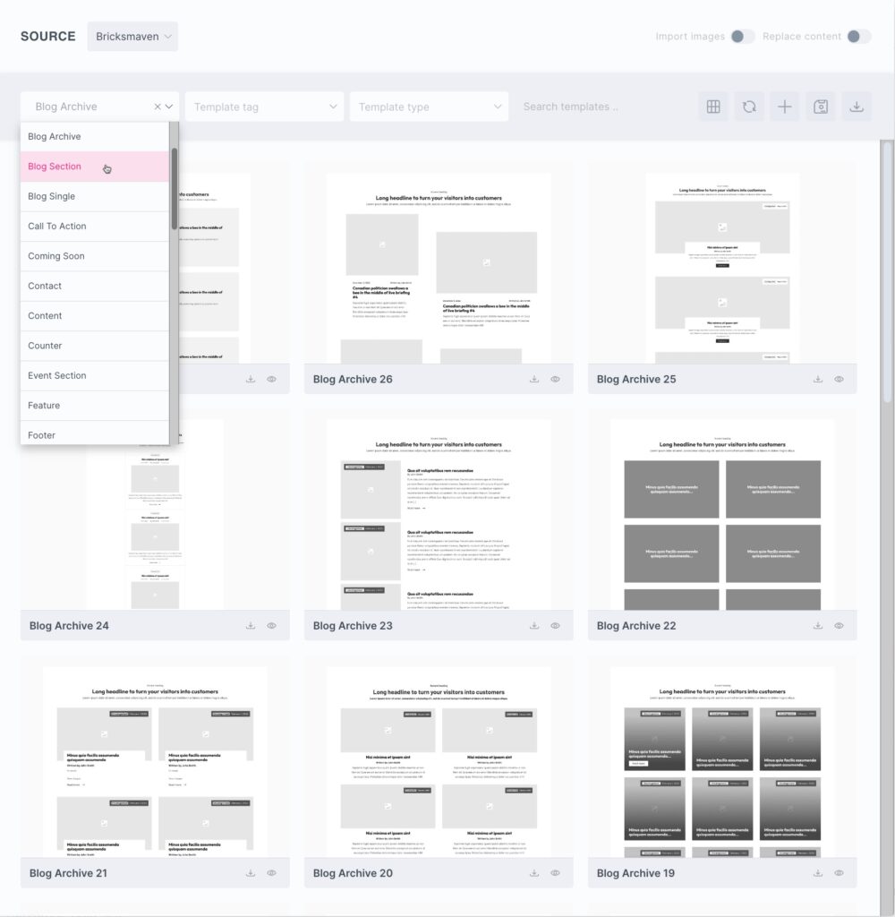 bricksmaven templates